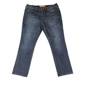 Seven7 Jeans Co. Slim Straight Fit Mid Rise Dark Wash Blue Denim Mens Size 38x30